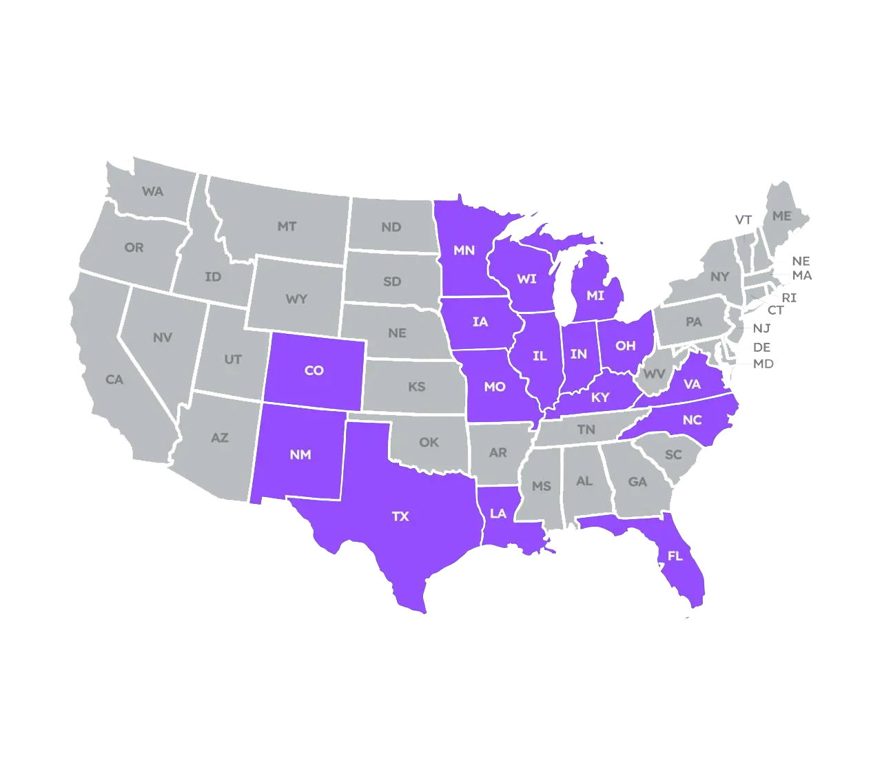 Metronet coverage map showing fiber internet availability